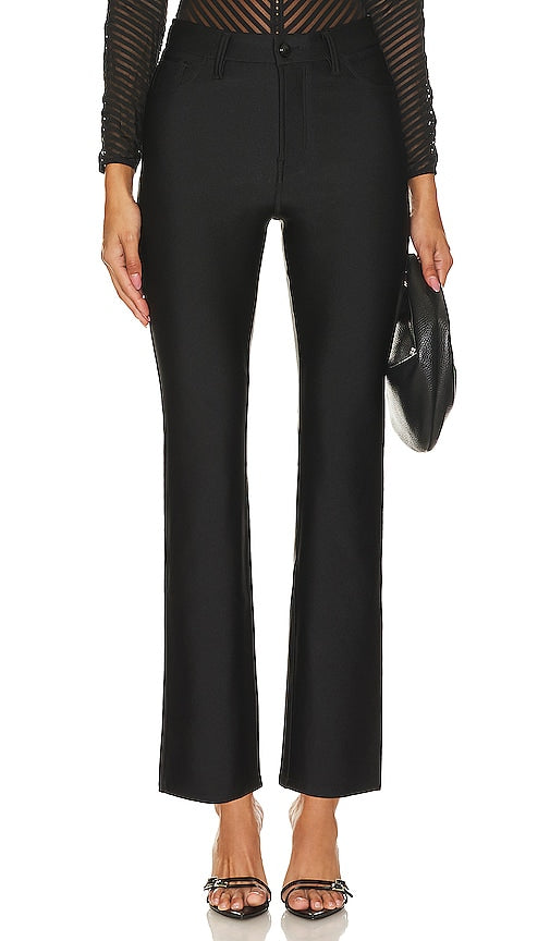 Good American Shine Compression Good Waist Straight Pant in Black - Good American Shine Compression - Pantalon droit taille bonne en noir - Good American Shine 压缩好腰直筒裤（黑色） - Good American Shine Compression Good Waist Straight Hose in Schwarz - Good American Shine Compression 굿 웨이스트 스트레이트 팬츠 블랙 색상 - Pantaloni dritti a vita buona con buona compressione American Shine in nero