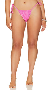 Good American Sparkle Tiny Ties Bottom in Pink