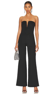 Good American Strapless V Scuba Jumpsuit in Black - Combinaison de plongée sans bretelles en V Good American en noir - Good American 黑色无肩带 V 潜水连身裤 - Good American Trägerloser V-Scuba-Jumpsuit in Schwarz - Good American 스트랩리스 V 스쿠버 점프수트블랙 색상 - Buona tuta americana senza spalline V Scuba in nero