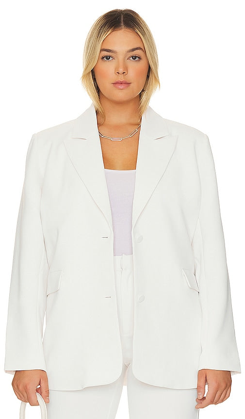 Good American Suiting Boyfriend Blazer in Ivory