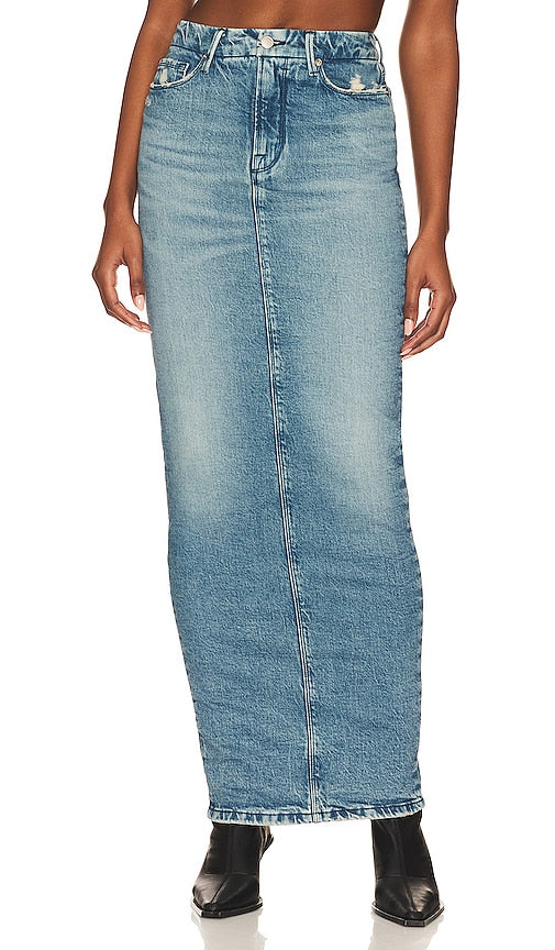Good American Tube Maxi Denim Skirt in Blue - Jupe longue en jean Good American Tube en bleu - Good American Tube 蓝色超长牛仔裙 - Good American Tube Maxi-Jeansrock in Blau - Good American 튜브 맥시 데님 스커트블루 색상 - Buona gonna maxi denim American Tube in blu