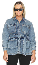 Good American Uniform Cargo Jacket in Blue