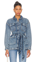 Good American Uniform Cargo Jacket in Blue