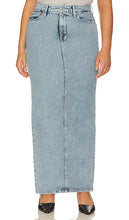 Good American Uniform Maxi Skirt in Blue