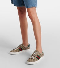 Gucci Ace leather-trimmed GG sneakers