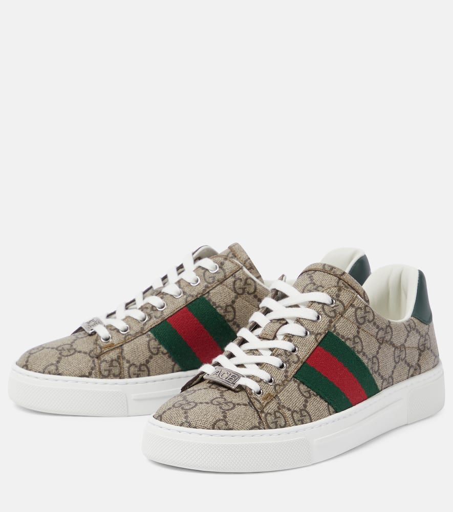 Gucci Ace leather-trimmed GG sneakers