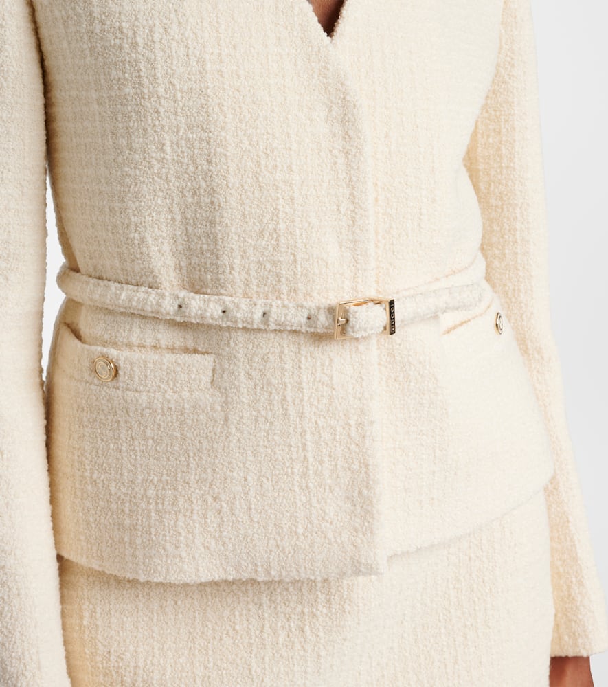 Gucci Belted wool-blend boucl√É¬© jacket