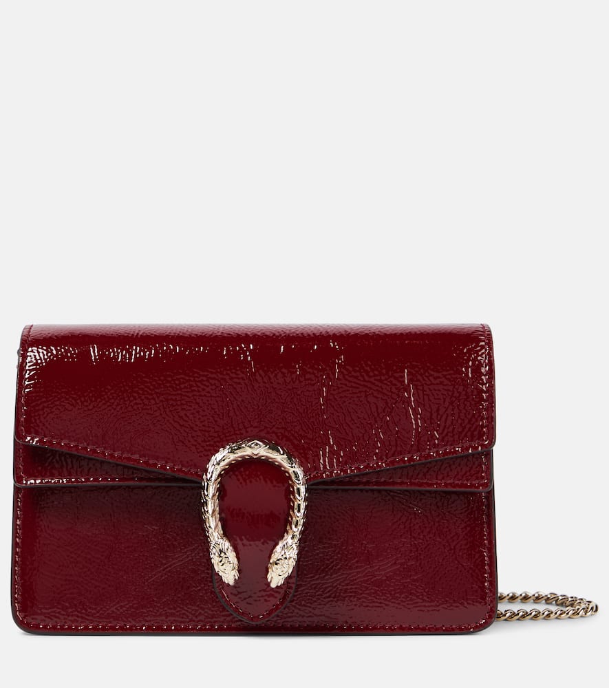 Gucci Dionysus Super Mini patent leather shoulder bag. Shop Gucci Crossbody Bags for women now.
