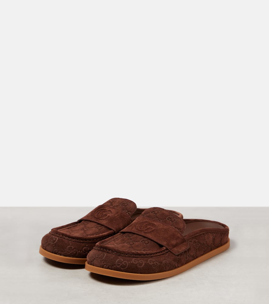 Gucci Double G GG suede mules
