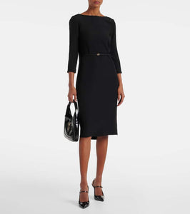 Gucci Double G belted cady midi dress