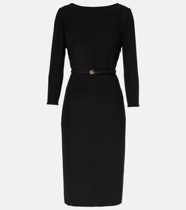 Gucci Double G belted cady midi dress