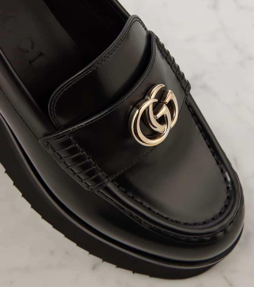Gucci Double G leather platform loafers