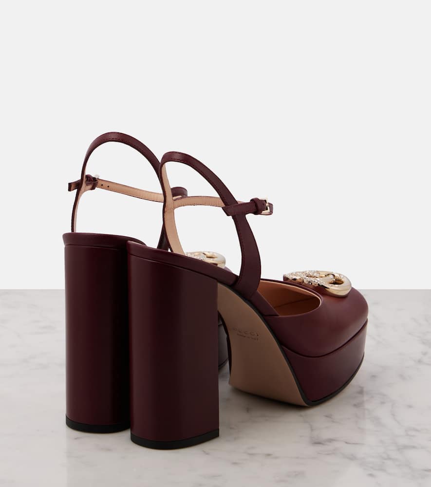 Gucci Double G leather platform pumps