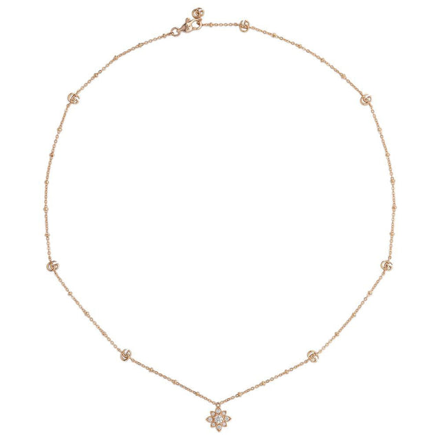Gucci Flora Rose Gold Station Necklace