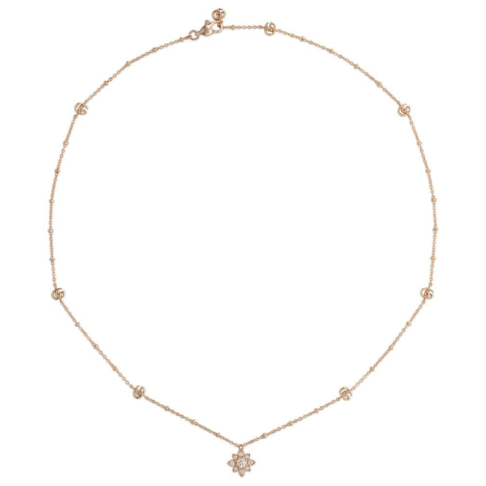 Gucci Flora Rose Gold Station Necklace