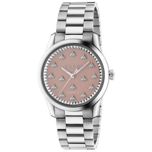 Gucci G-Timeless Pink Dial with Bee Motif Automatic Stainless Steel 38mm Watch | YA1264188