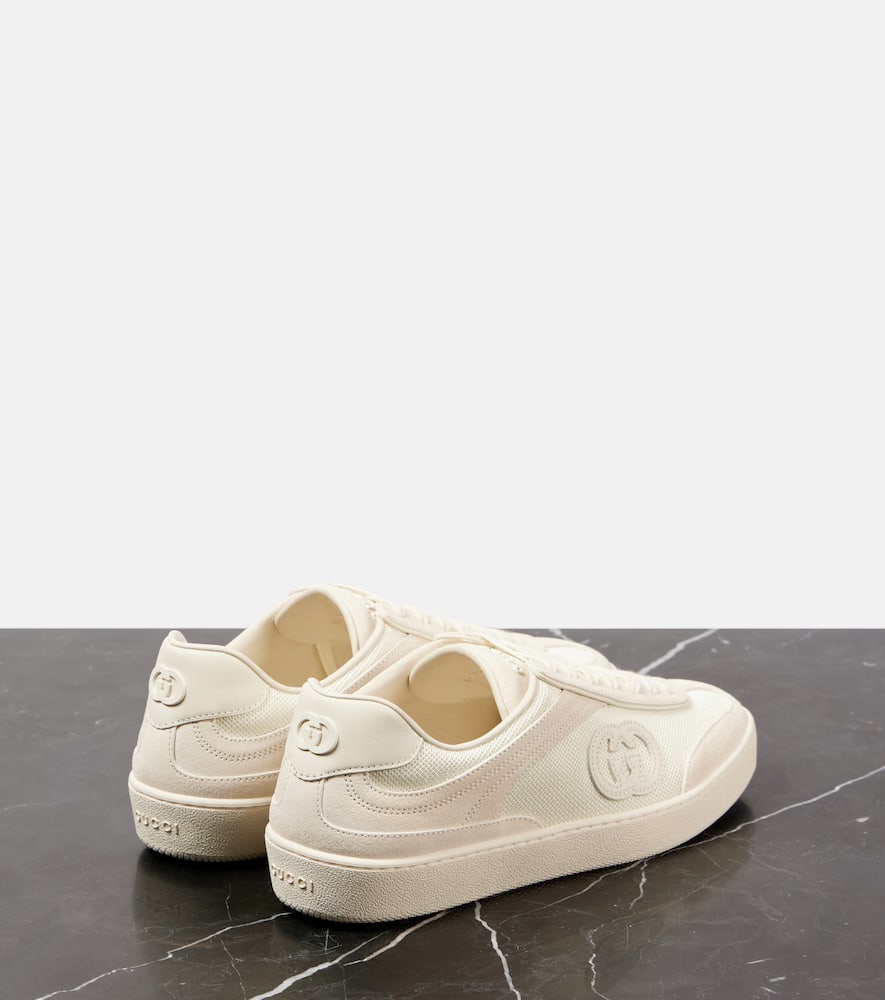 Gucci G74 suede-trimmed sneakers