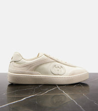Gucci G74 suede-trimmed sneakers