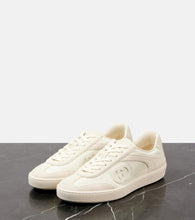 Gucci G74 suede-trimmed sneakers