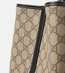 Gucci GG Canvas Large leather-trimmed tote bag