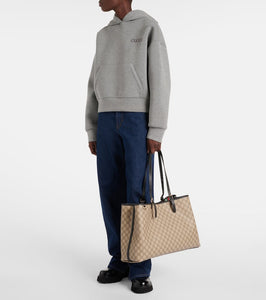 Gucci GG Canvas Large leather-trimmed tote bag