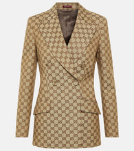 Gucci GG Canvas double-breasted blazer - Gucci GG帆布双排扣西装外套