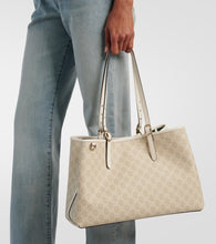 Gucci GG Emblem Medium leather-trimmed tote bag