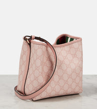 Gucci GG Emblem Mini leather-trimmed bucket bag