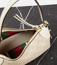 Gucci GG Emblem Small leather-trimmed shoulder bag