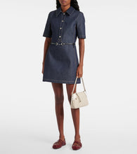 Gucci GG Emblem Small leather-trimmed shoulder bag