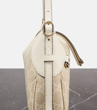 Gucci GG Emblem Small leather-trimmed shoulder bag