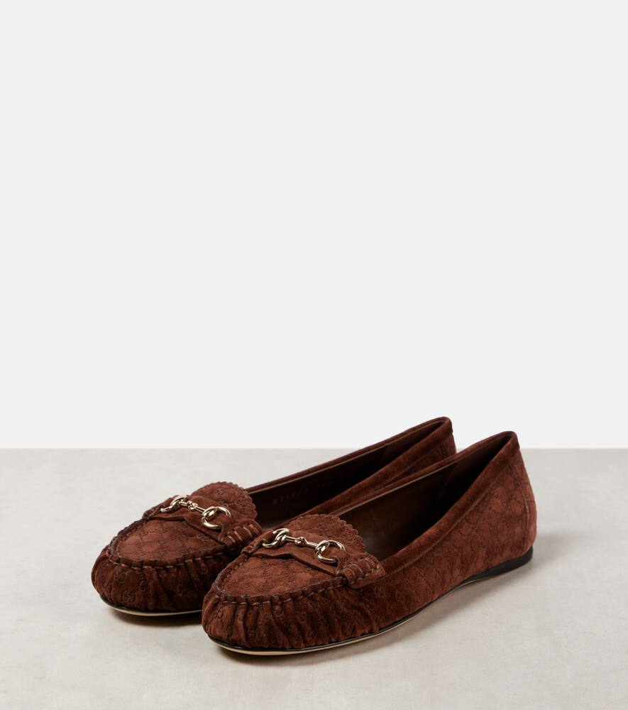 Gucci GG Horsebit suede ballet flats