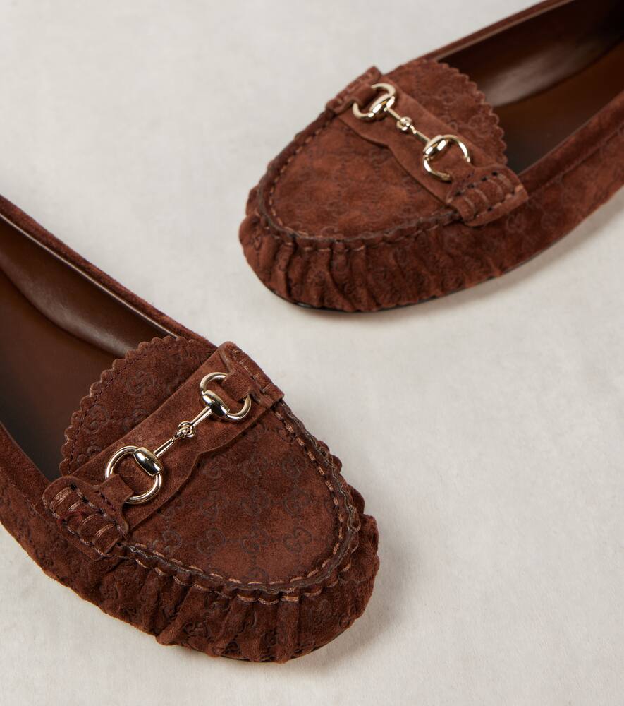 Gucci GG Horsebit suede ballet flats