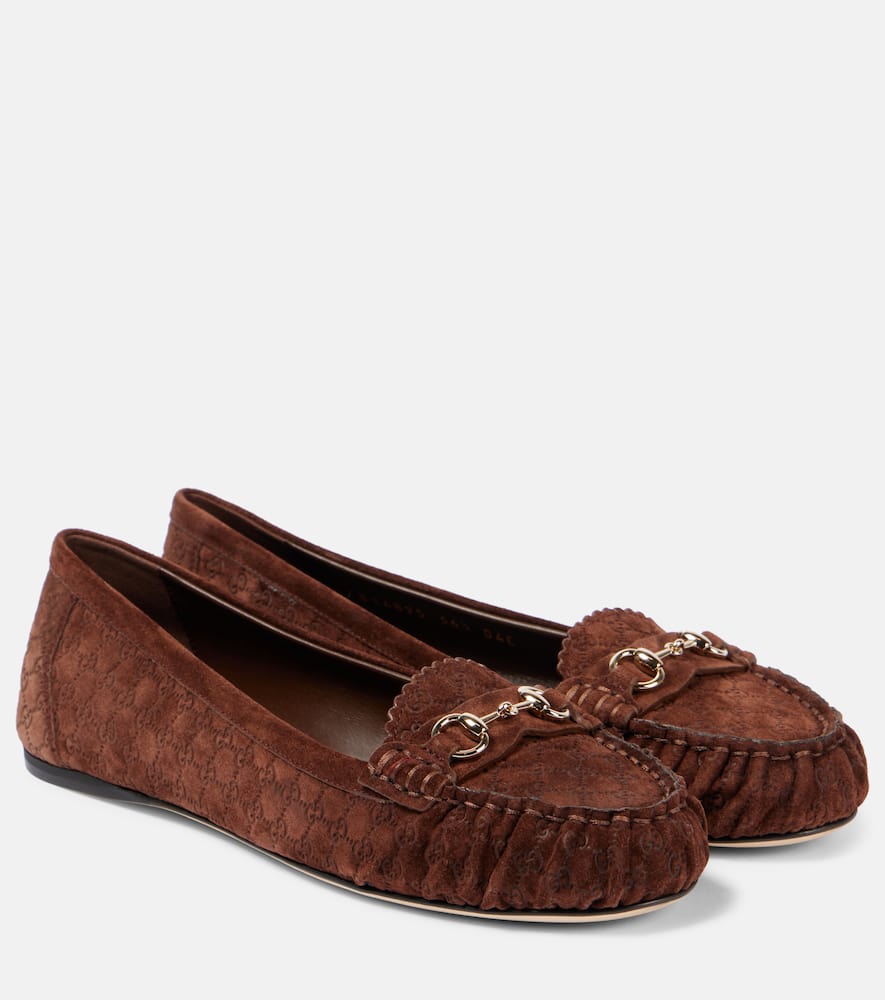 Gucci GG Horsebit suede ballet flats