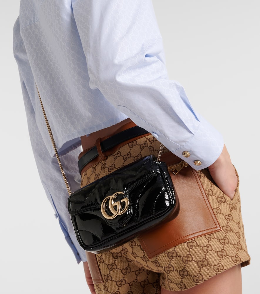 Gucci GG Marmont Mini patent leather shoulder bag