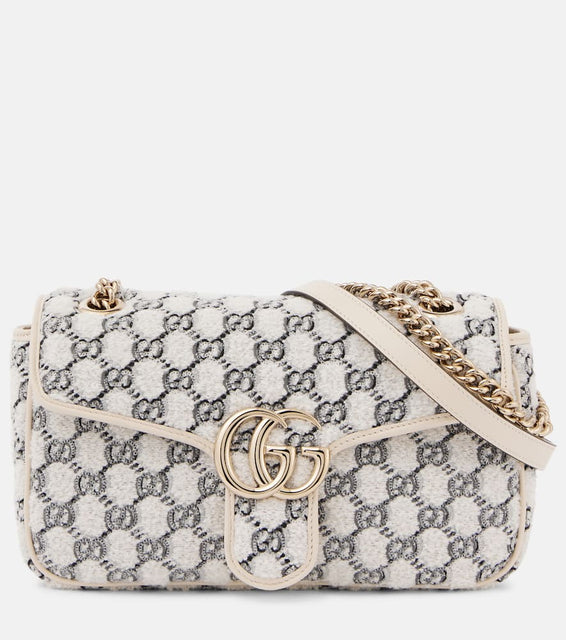 Gucci GG Marmont Small tweed shoulder bag. Shop Gucci Shoulder Bags for women now.