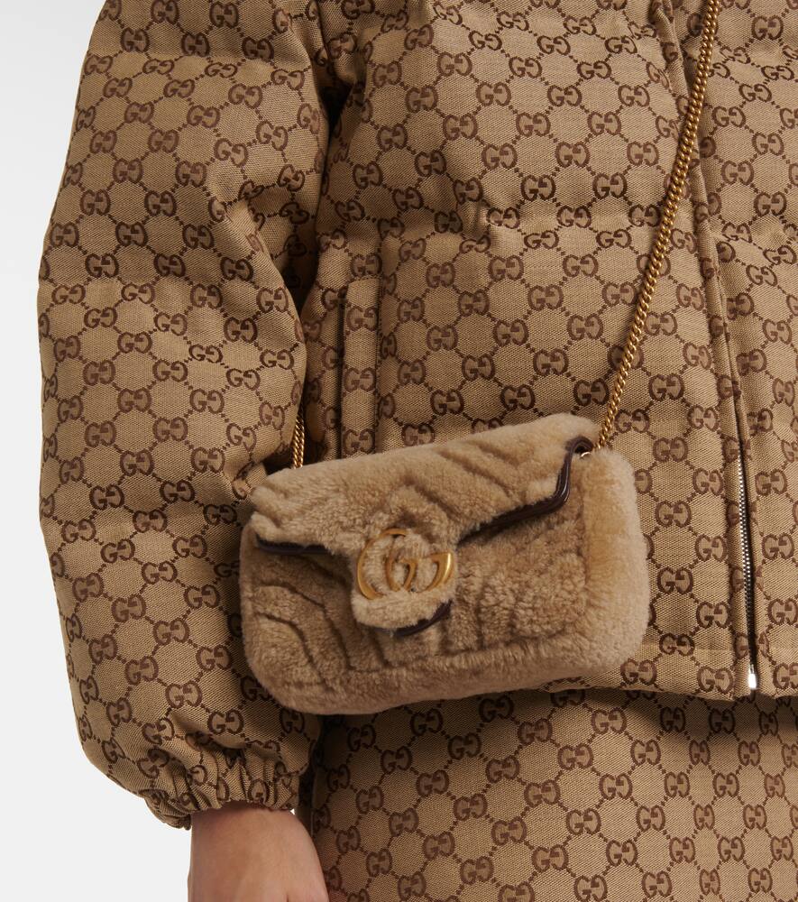 Gucci GG Marmont Super Mini shearling shoulder bag