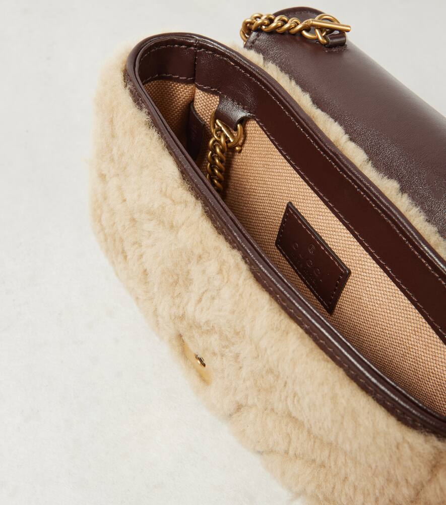 Gucci GG Marmont Super Mini shearling shoulder bag