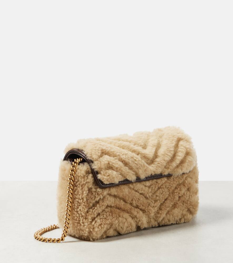 Gucci GG Marmont Super Mini shearling shoulder bag