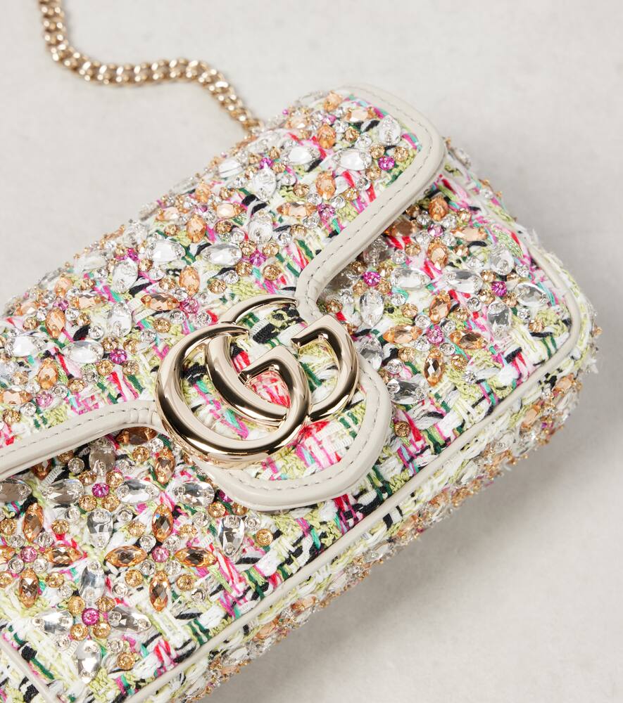 Gucci GG Marmont Super Mini tweed shoulder bag
