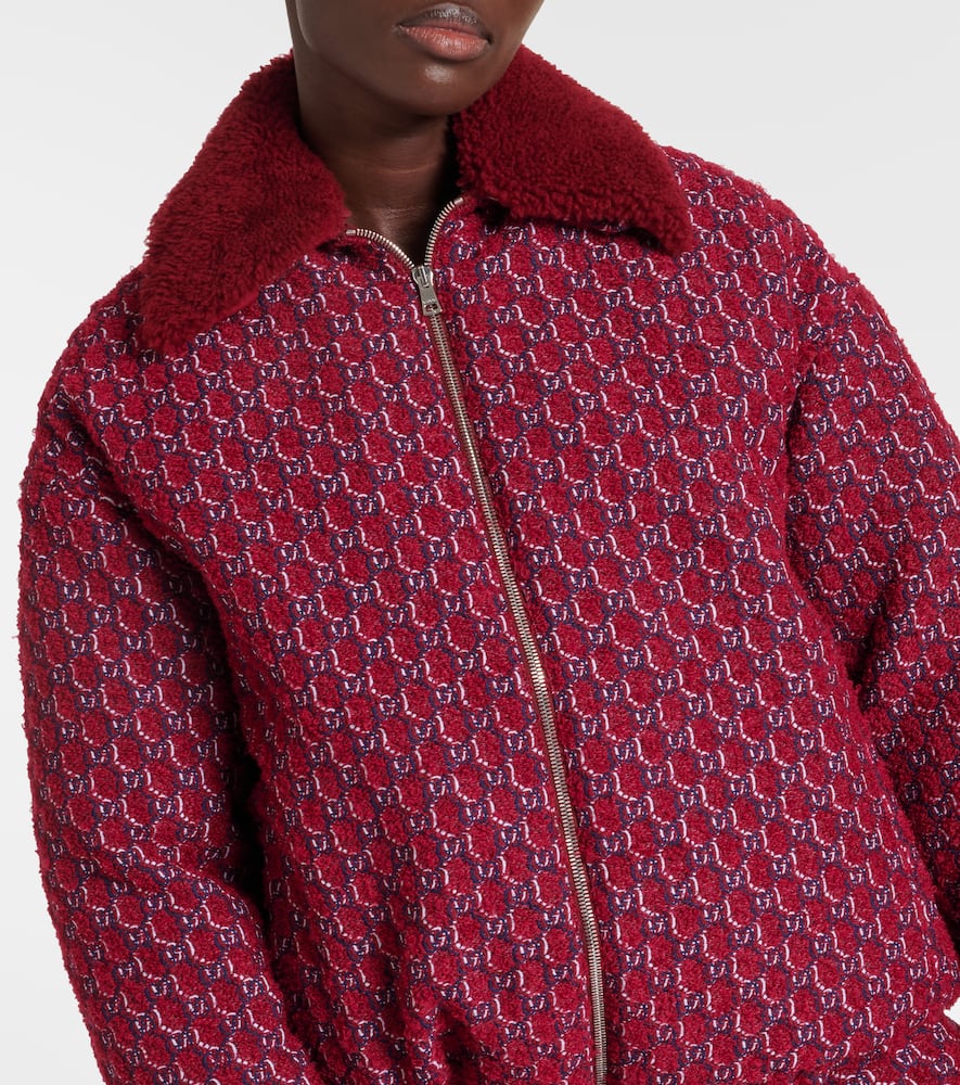 Gucci GG Shadow wool-blend boucl√É¬© bomber jacket