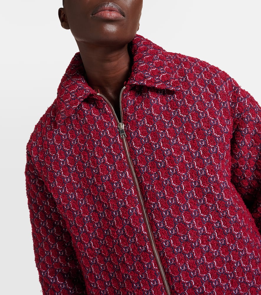 Gucci GG Shadow wool-blend boucl√É¬© bomber jacket