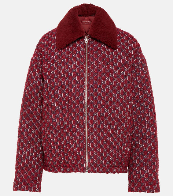 Gucci GG Shadow wool-blend boucl√É¬© bomber jacket