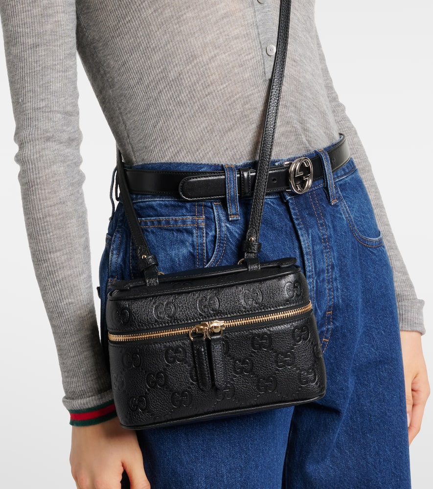 Gucci GG Super Mini debossed leather tote bag
