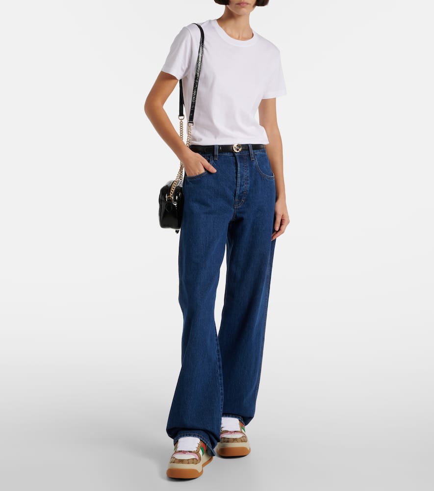 Gucci GG canvas leather-trimmed sneakers