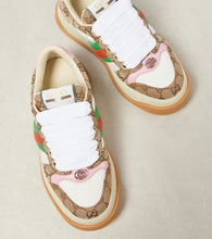 Gucci GG canvas leather-trimmed sneakers