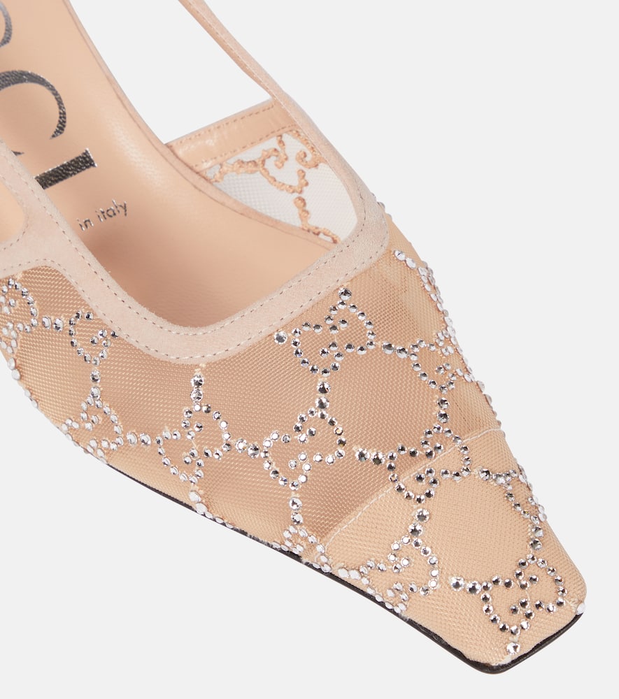 Gucci GG embellished slingback pumps