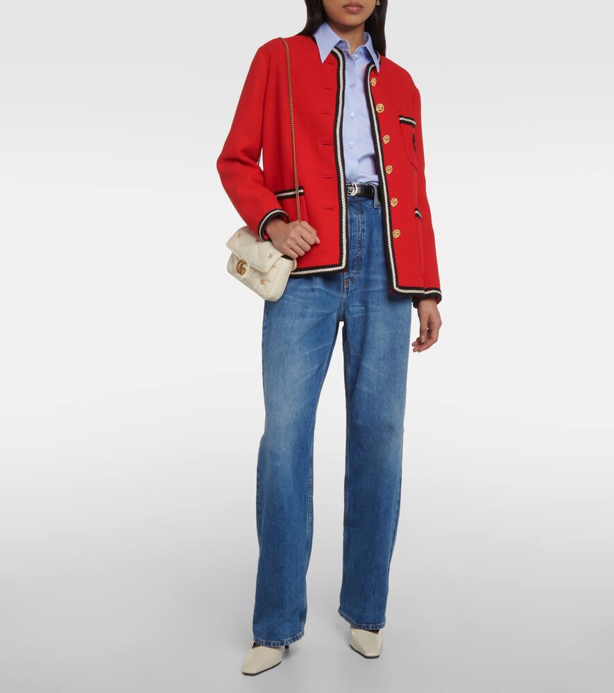 Gucci GG embroidered wool-blend tweed jacket