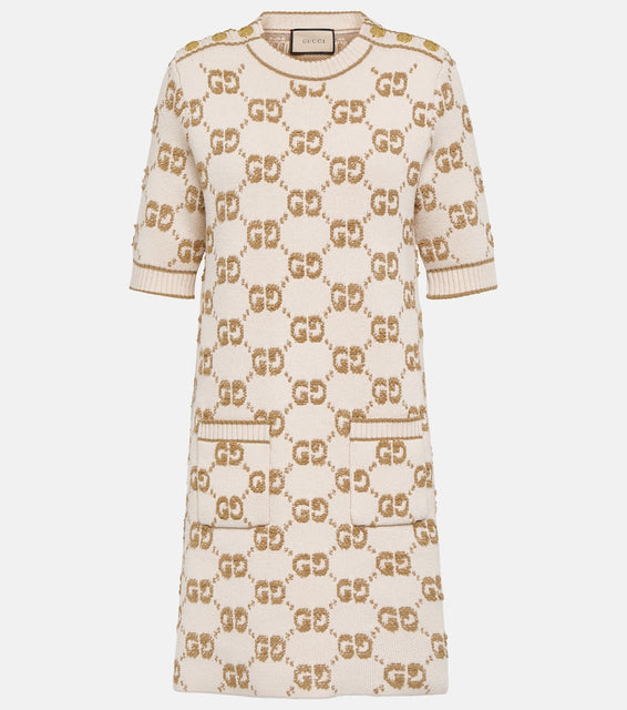 Gucci GG jacquard wool boucl√É¬© minidress