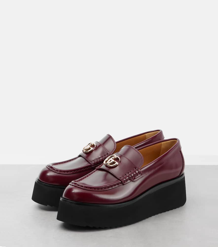 Gucci GG leather platform loafers